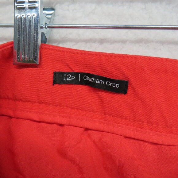 Talbots Pants Womens Size 12 Petite Chatham Crop Red Side Zip Scallop Ankle Hem - Picture 8 of 10